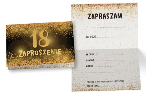 Zaproszenie ZZ-082 Urodziny 18