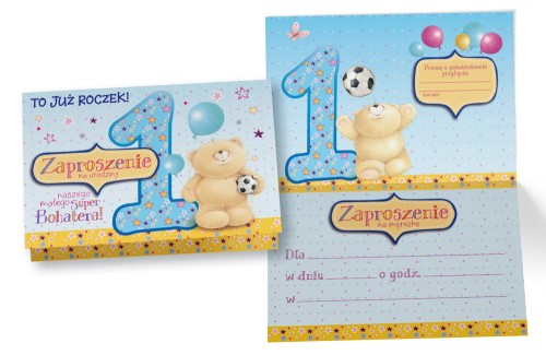 Zaproszenie ZZ-037 FF Roczek chłopiec