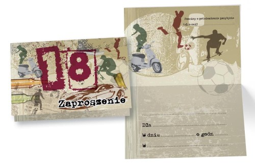Zaproszenie ZZ-051 18 Urodziny