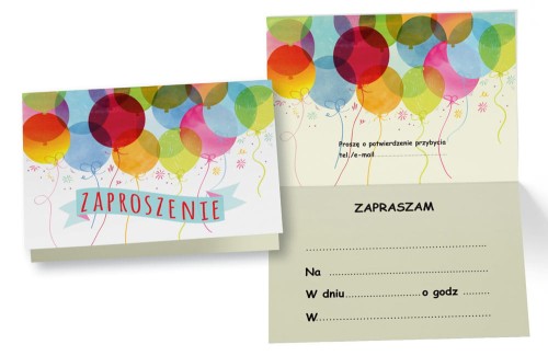 Zaproszenie ZZ-056 Ogólne (balony)