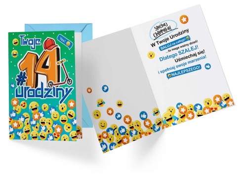 Karnet PR-338 Urodziny 14 (cyferki)