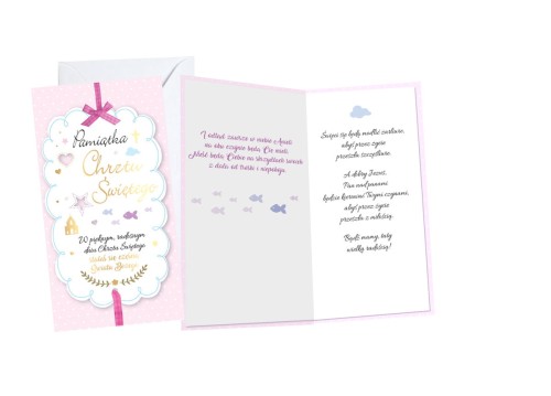 Karnet PM-069 Chrzest (różowy)