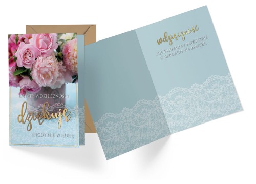 Karnet PR-373 Dziękuję (kwiaty)