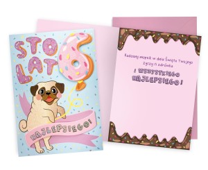 Karnet DKP-042 Urodziny 6 (cyferki, piesek)