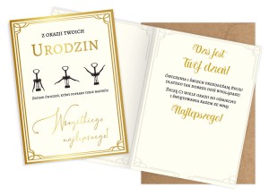 Karnet V-054 Urodziny (korkociąg)