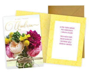 Karnet PR-485 W dniu urodzin (kwiaty)
