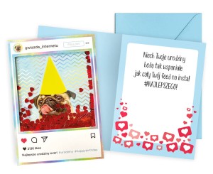 Karnet Konfetti KNF-051 Urodziny (mops)