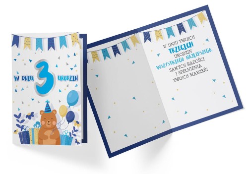 Karnet PR-322 Urodziny 3 (cyferki)