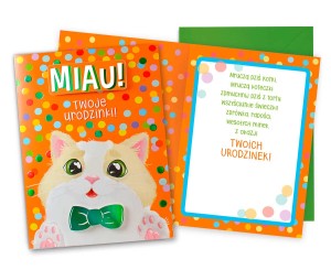 Karnet DKP-054 Urodziny dziecięce (kotek)