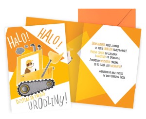 Karnet PR-502 Urodziny dziecięce (piesek-koparka)