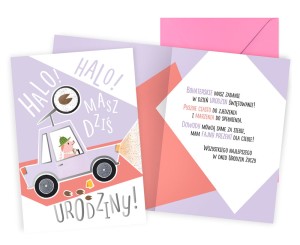 Karnet PR-503 Urodziny dziecięce (świnka-detektyw)