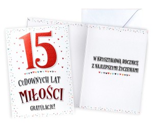 Karnet V-080 Rocznica ślubu 15