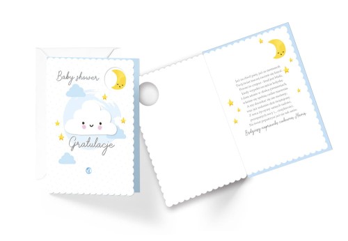 Karnet DK-835 Baby shower (niebieski)