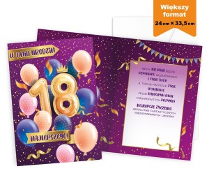 Karnet Prestige P-037 Urodziny 18 (osiemnastka)