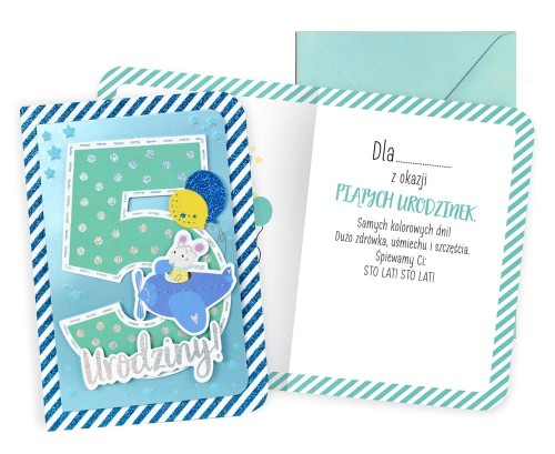 Karnet DK-990 Urodziny 5 (cyferki)