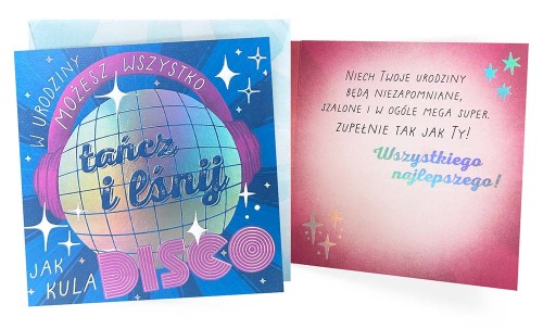 Karnet QR-022 Urodziny (kula disco)