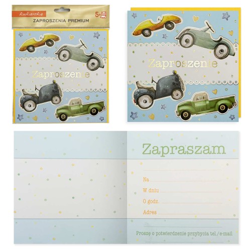 Zaproszenie PMZ-095 Autka