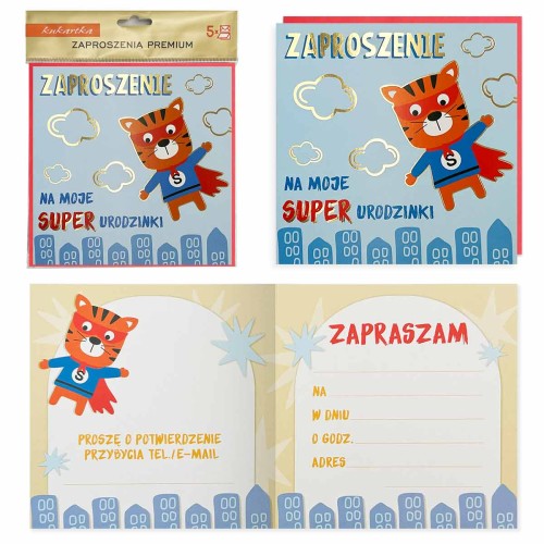 Zaproszenie PMZ-103 Urodziny (superbohater)