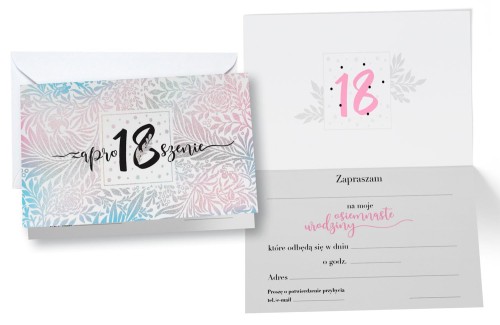 Zaproszenie ZP-012 Urodziny 18 (osiemnastka)