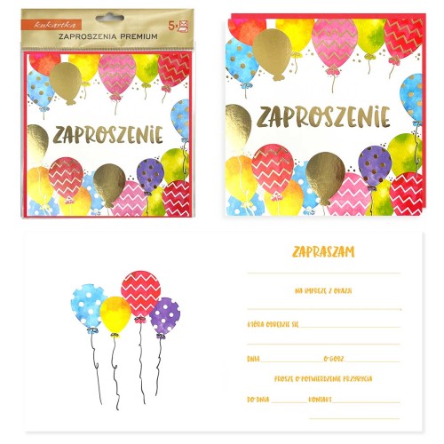 Zaproszenie PMZ-114 Ogólne (balony)