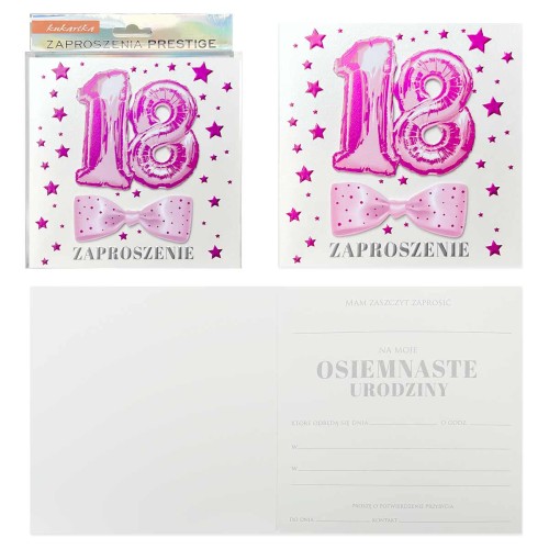 Zaproszenie ZP-041 Urodziny 18 (osiemnastka)