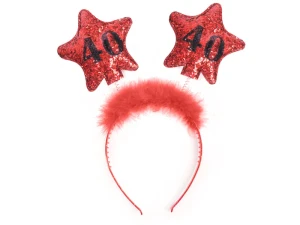 Opaska z gwiazdkami 40, czerwony (1 op. / 1 szt.)