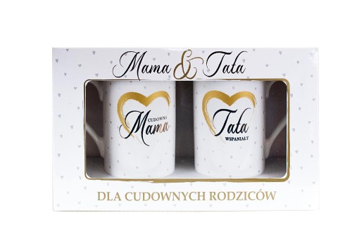 Kubek komplet Q 897 Cudowana mama/wspaniały tata (ślub)