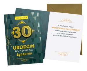 Karnet DK-1119 Urodziny 30 (cyfry, męskie)