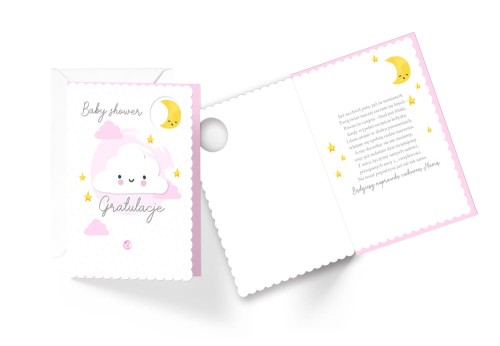 Karnet DK-836 Baby shower (różowy)