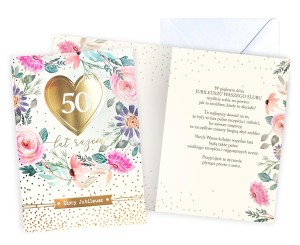 Karnet V-114 Rocznica ślubu 50