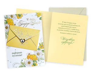 Karnet DK-1183 Ogólne życzenia (kwiaty, koperta)