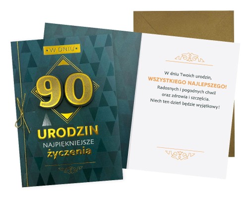 Karnet DK-1125 Urodziny 90 (cyfry, męskie)