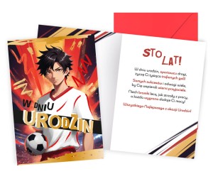 Karnet PR-559 Urodziny (anime, chłopięce, piłka nożna)