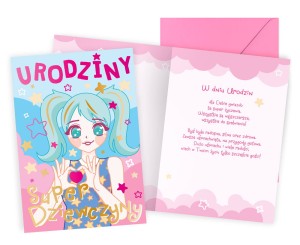 Karnet PR-561 Urodziny (anime, dziewczęce)