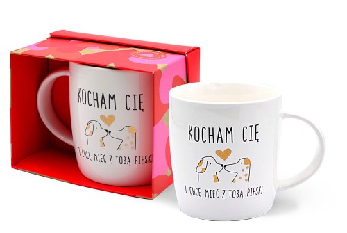 Kubek TOP-007 Kocham Cię i chcę mieć z Tobą pieski (Walentynki)