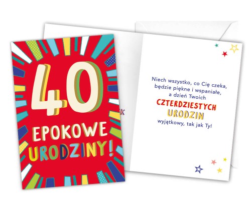 Karnet LKL-043 40. urodziny (męskie)