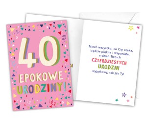 Karnet LKL-044 40. urodziny (damskie)