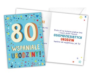 Karnet LKL-087 80. urodziny (męskie)