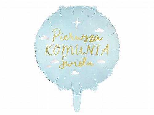 Balon foliowy Komunia Święta, 45 cm, mix