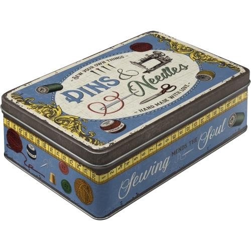 30749 Puszka Płaska Pins&amp;Needles Sewing Pins&amp;Needles Sewing Box