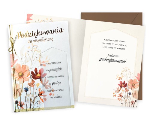 Karnet DKP-095 Podziękowania za współpracę (kwiatki)