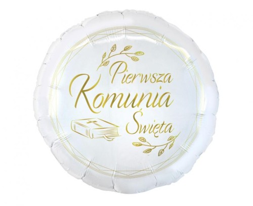 Balony foliowy Pierwsza Komunia Święta (biblia), okrągły 18"
