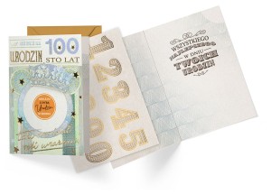 Karnet DK-1305 Urodziny (wymienne cyfry, banknot 100)