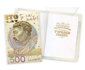 Karnet DK-1312 Urodziny (cyfry, banknot 500)