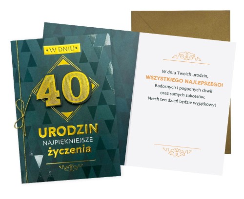 Karnet DK-1120 Urodziny 40 (cyfry, męskie)