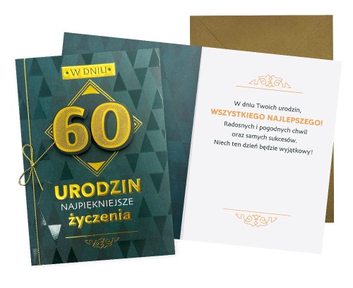 Karnet DK-1122 Urodziny 60 (cyfry, męskie)