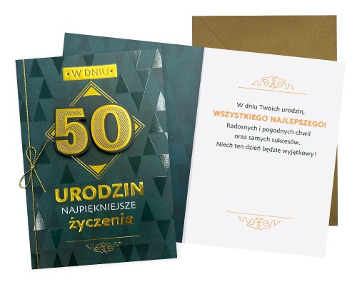 Karnet DK-1121 Urodziny 50 (cyfry, męskie)