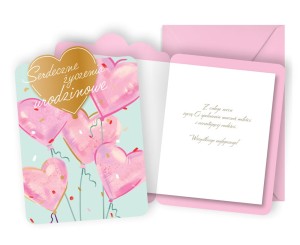 Karnet DK-1201 Urodziny (balony, serca)