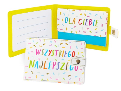 Portfelik POR-006 Wszystkiego najlepszego (kolorowe kreski)