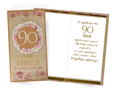 Karnet PM-420 Urodziny 90 (cyfry, kraft)